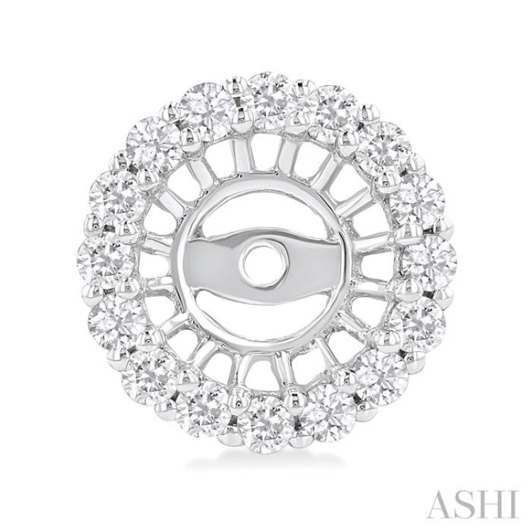 3/8 Ctw Round Cut Diamond 5MM Round Earrings Jacket in 14K White Gold 3/8 Ctw Round Cut Diamond 5MM Round Earrings Jacket in 14K White Gold