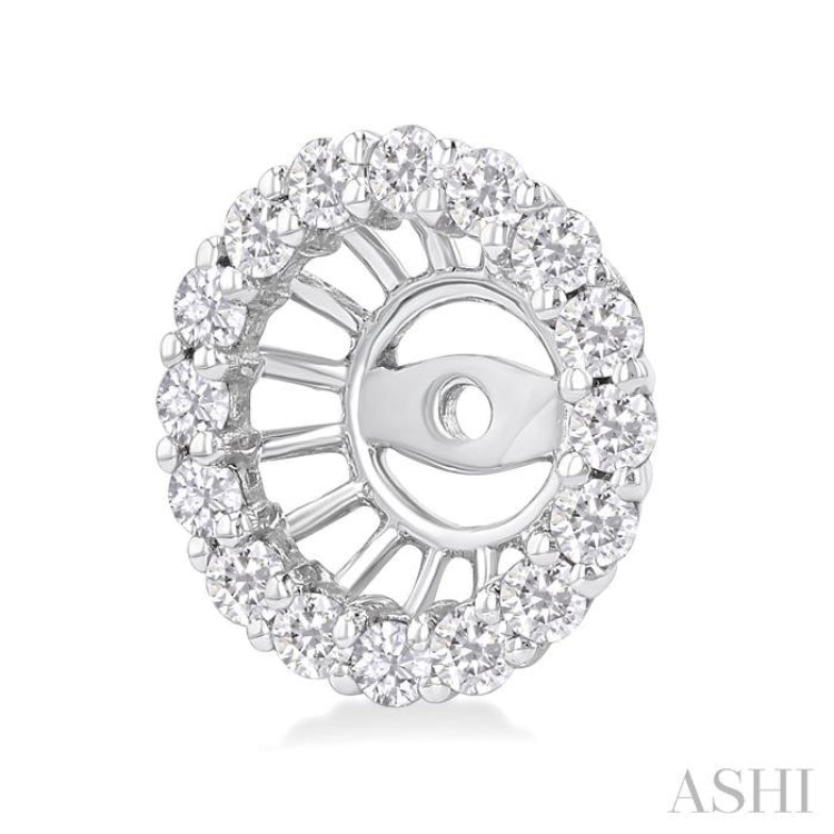 3/8 Ctw Round Cut Diamond 5MM Round Earrings Jacket in 14K White Gold 3/8 Ctw Round Cut Diamond 5MM Round Earrings Jacket in 14K White Gold