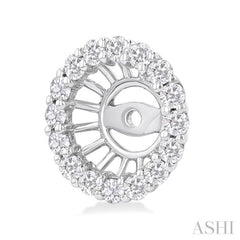 3/8 Ctw Round Cut Diamond 5MM Round Earrings Jacket in 14K White Gold 3/8 Ctw Round Cut Diamond 5MM Round Earrings Jacket in 14K White Gold