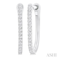 1/10 Ctw Round Cut Diamond Fashion Hoop Earring in 10K White Gold 1/10 Ctw Round Cut Diamond Fashion Hoop Earring in 10K White Gold