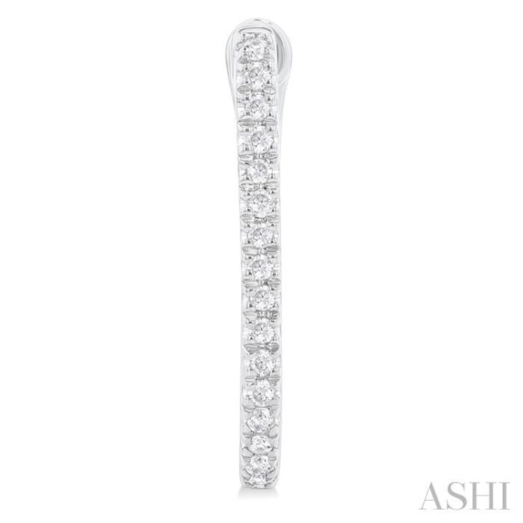 1/10 Ctw Round Cut Diamond Fashion Hoop Earring in 10K White Gold 1/10 Ctw Round Cut Diamond Fashion Hoop Earring in 10K White Gold