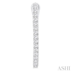 1/10 Ctw Round Cut Diamond Fashion Hoop Earring in 10K White Gold 1/10 Ctw Round Cut Diamond Fashion Hoop Earring in 10K White Gold