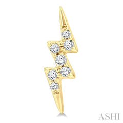 1/10 Ctw Petite Lightning Bolt Round Cut Diamond Fashion Stud Earring in 10K Yellow Gold 1/10 Ctw Petite Lightning Bolt Round Cut Diamond Fashion Stud Earring in 10K Yellow Gold