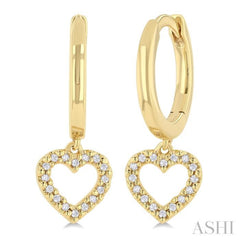 1/10 Ctw Petite Heart Shape Round Cut Diamond Fashion Huggies in 10K Yellow Gold 1/10 Ctw Petite Heart Shape Round Cut Diamond Fashion Huggies in 10K Yellow Gold