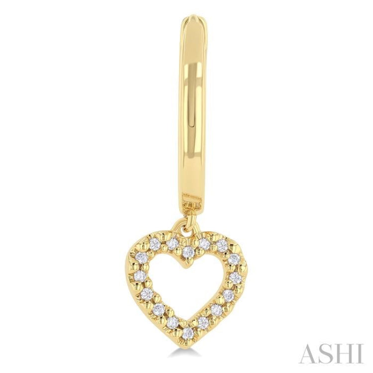1/10 Ctw Petite Heart Shape Round Cut Diamond Fashion Huggies in 10K Yellow Gold 1/10 Ctw Petite Heart Shape Round Cut Diamond Fashion Huggies in 10K Yellow Gold