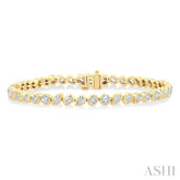4 Ctw Mixed Diamond Cut Fashion Tennis Bracelet in 14K Yellow Gold
