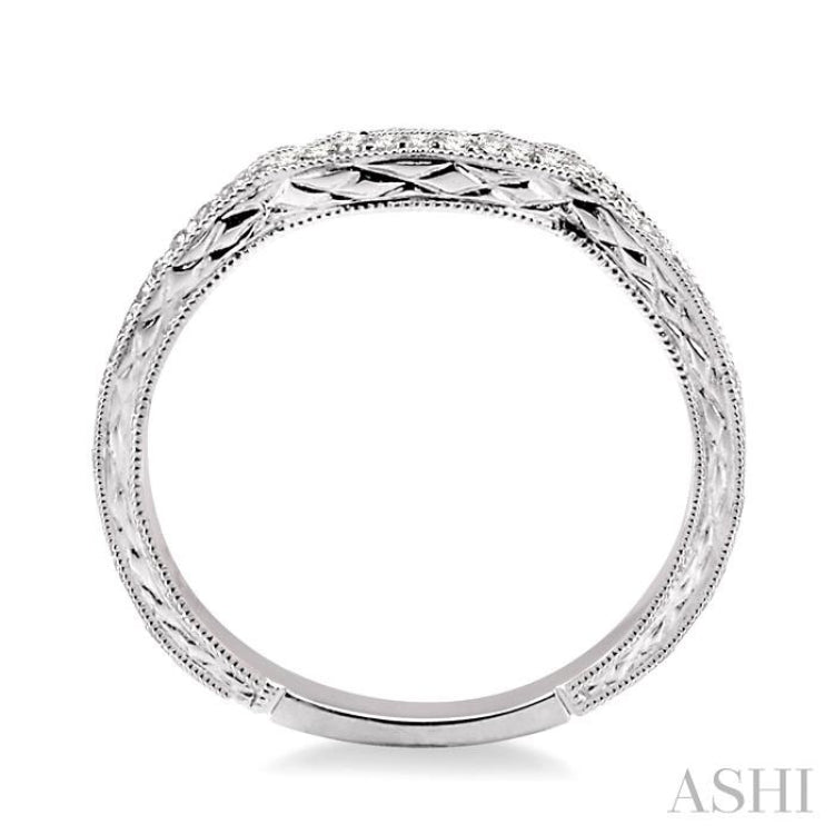 1/10 Ctw Round Cut Diamond Matching Wedding Band in 14K White Gold 1/10 Ctw Round Cut Diamond Matching Wedding Band in 14K White Gold