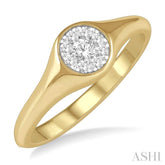 1/6 Ctw Round Shape Lovebright Diamond Ring in 14K Yellow and White Gold
