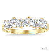 1 Ctw Scatter Marquise and Round Cut Diamond Fashion Band in 14K Yellow Gold