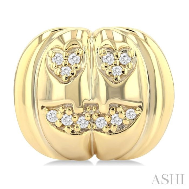 1/10 Ctw Petite Pumpkin Single Cut Diamond Fashion Earrings in 10K Yellow Gold 1/10 Ctw Petite Pumpkin Single Cut Diamond Fashion Earrings in 10K Yellow Gold