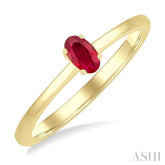 5x3 MM Oval Shape Ruby Precious Solitaire Ring in 14K Yellow Gold