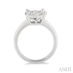 1/2 Ctw Lovebright Round Cut Diamond Bridal Ring in 14K White Gold