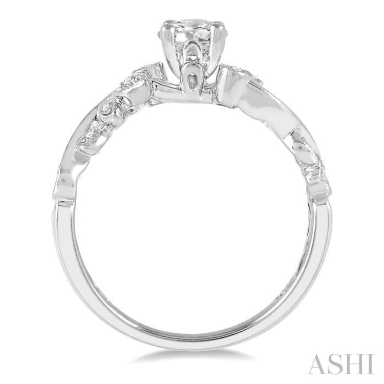 1/10 Ctw Diamond Semi-Mount Engagement Ring in 14K White Gold