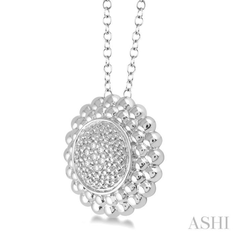 1/50 Ctw Round Cut Diamond Pendant in Sterling Silver with Chain