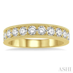 1 Ctw Round Cut Diamond Wedding Band in 14K Yellow Gold