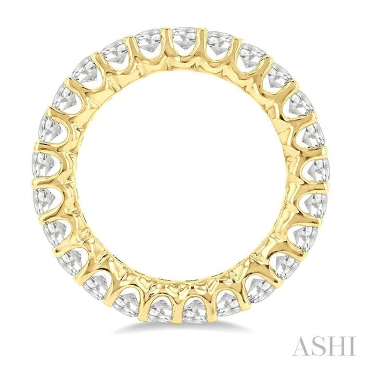 3 Ctw Eternity Oval Cut Diamond Wedding Band in 14K Yellow Gold