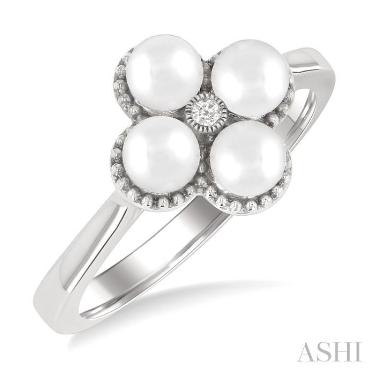 4MM WP .02CTRDDM CLOVER RING WG 10K-G*