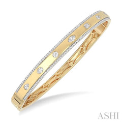 1.25CTTW MIX DM BEZEL BANGLE YG 14K-G*