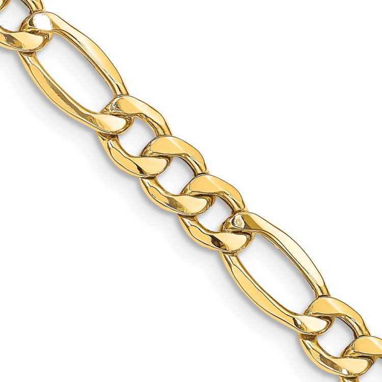 14K 26 inch 8.5mm Semi-Solid Figaro with Lobster Clasp Chain
