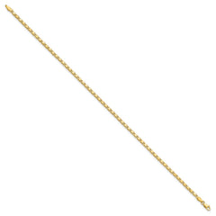 14k Polished Double-Sided Hearts Double Link 10 inch Anklet