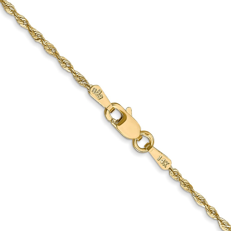 14K 20 inch 1.5mm Ultra Diamond-cut Rope with Lobster Clasp Chain
