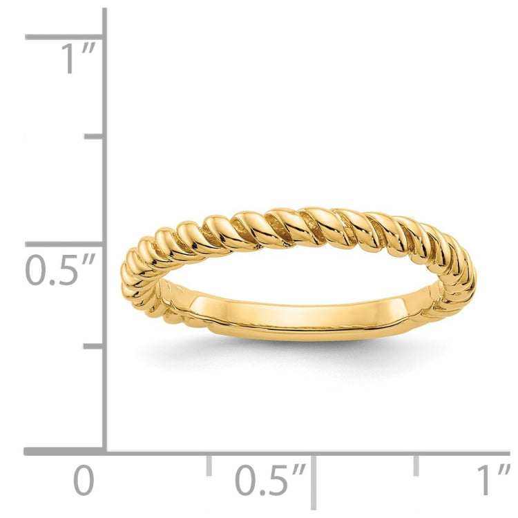 14k Polished Twisted Band
