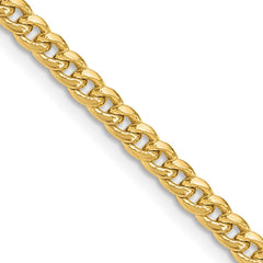 14k 3.5mm Semi-Solid Miami Cuban Chain