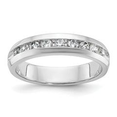 IBGoodman 14k White Gold Polished Nine Stone Men's Ring Mounting
