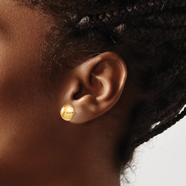 14k 10mm Polished Half Ball Post Earrings