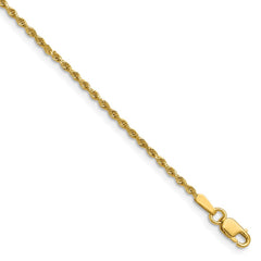 14K 22 inch 1.5mm Diamond-cut Rope with Lobster Clasp Chain