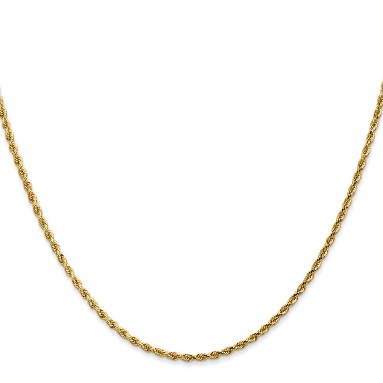 14K 20inch 1.75mm Diamond-cut Rope with Lobster Clasp Chain