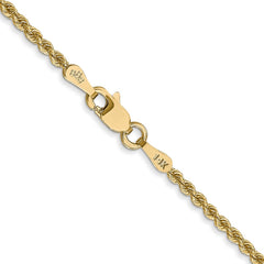 14K 20 inch 2mm Regular Rope with Lobster Clasp Chain