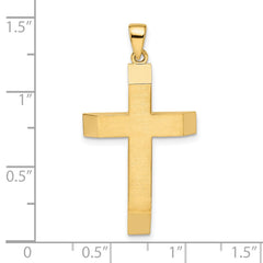 14k Satin/Polished Beveled Large Latin Cross Pendant