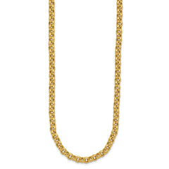 14k Polished Fancy 5mm Rolo Link 18 inch Necklace