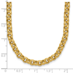 14k Polished Fancy 5mm Rolo Link 18 inch Necklace
