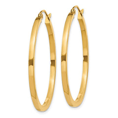 14k 2x35mm Square Tube Hoop Earrings