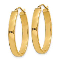 14k 4x30mm Lightweight Oval Tube Hoop Earrings