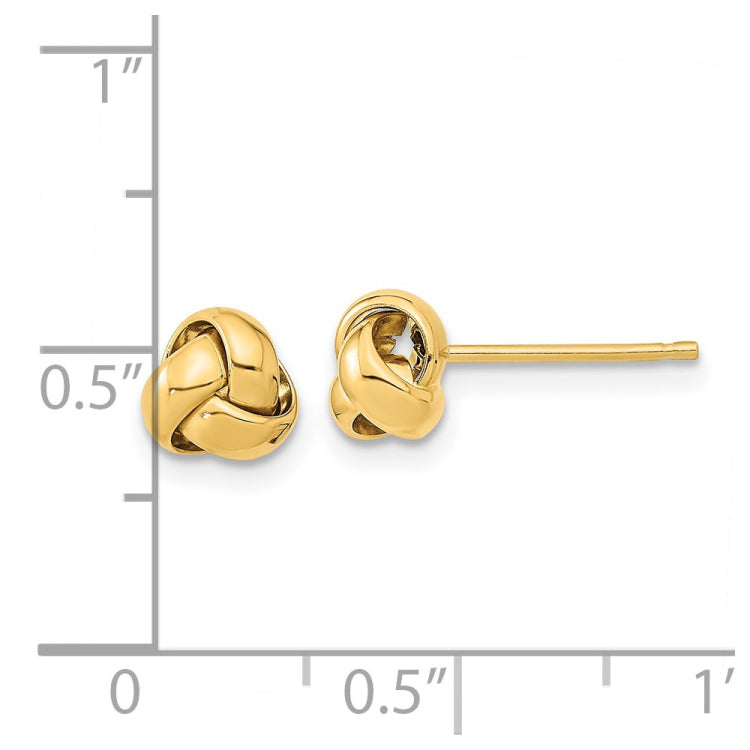 14k 6.5mm Polished Love Knot Post Earrings