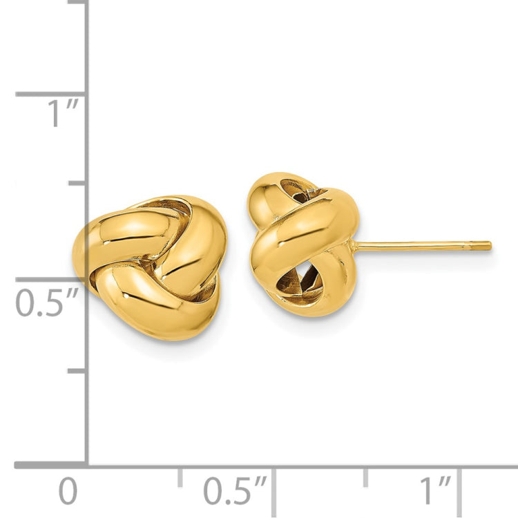 14k 11mm Polished Love Knot Post Earrings