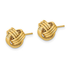 14k 10mm Polished Triple Love Knot Post Earrings