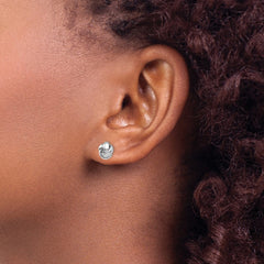14k White Gold 8mm Polished Knot Post Earrings