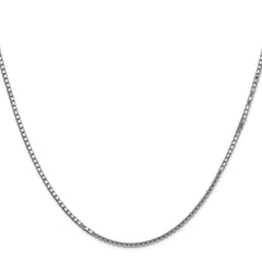14K White Gold 20 inch 1.5mm Box with Lobster Clasp Chain
