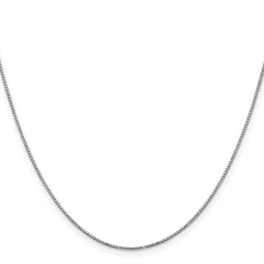 14K White Gold 20 inch .9mm Box with Spring Ring Clasp Chain