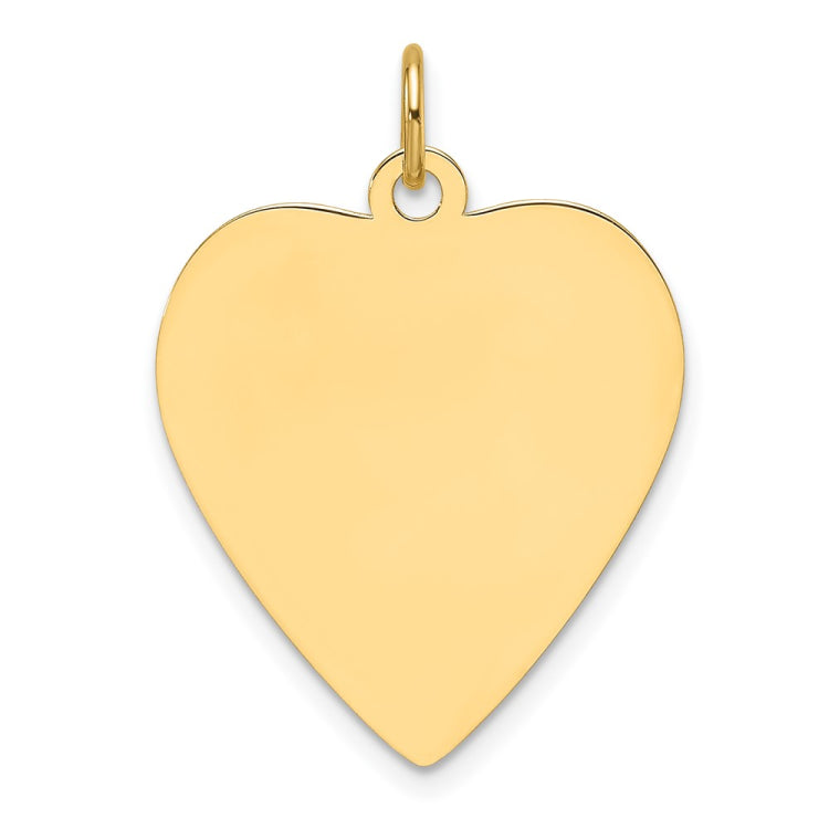 14k Plain .027 Gauge Engravable Heart 22.8x20.7mm Disc Charm