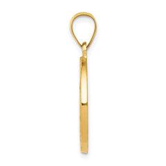 14k Polished and Satin Hollow St Nicholas Medal Round Pendant