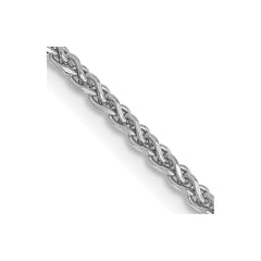 14K White Gold 22 inch 1.7mm Diamond-cut Spiga with Lobster Clasp Chain