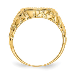 IB Goodman 14k 1/20 carat AA Diamond Mens Horseshoe Nugget Ring
