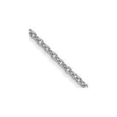 14K White Gold 22 inch 1mm Round Open Link Cable with Lobster Clasp Chain
