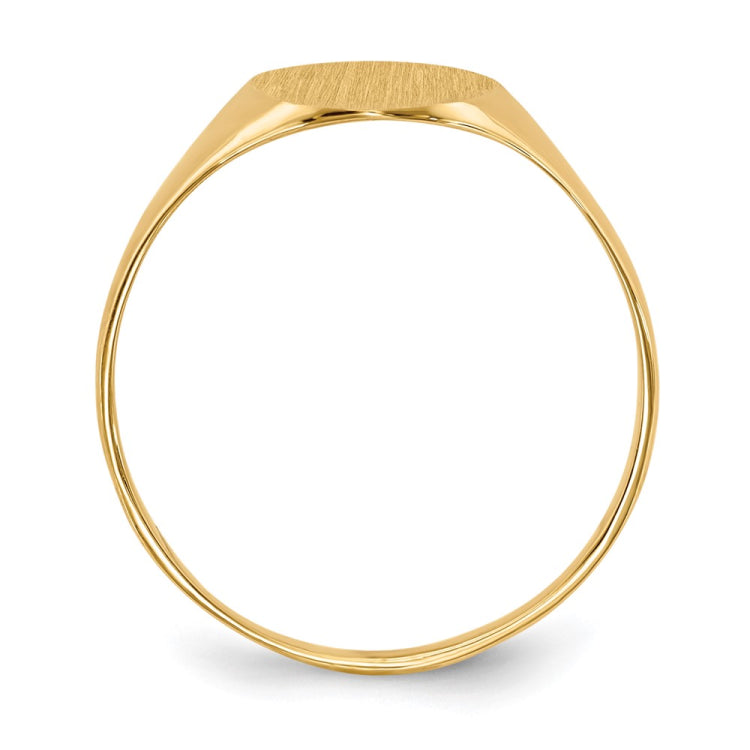 14k 8.5x10.0mm Oval Closed Back Signet Ring