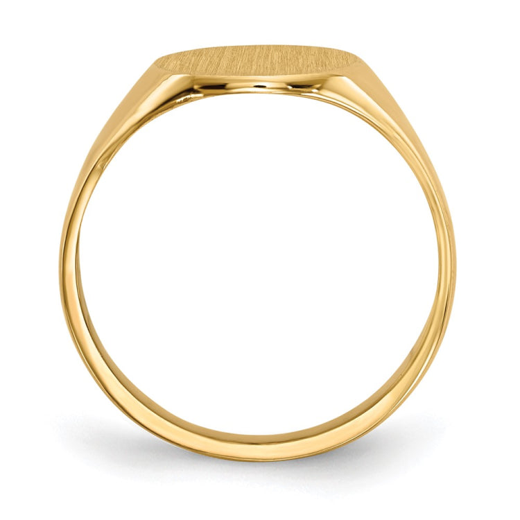 14k 9.5x10.0mm Oval Closed Back Signet Ring
